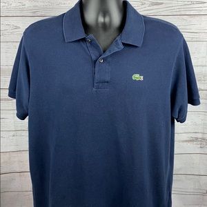 Lacoste Navy Blue Cotton Polo SS Mens Sz 6 - XL